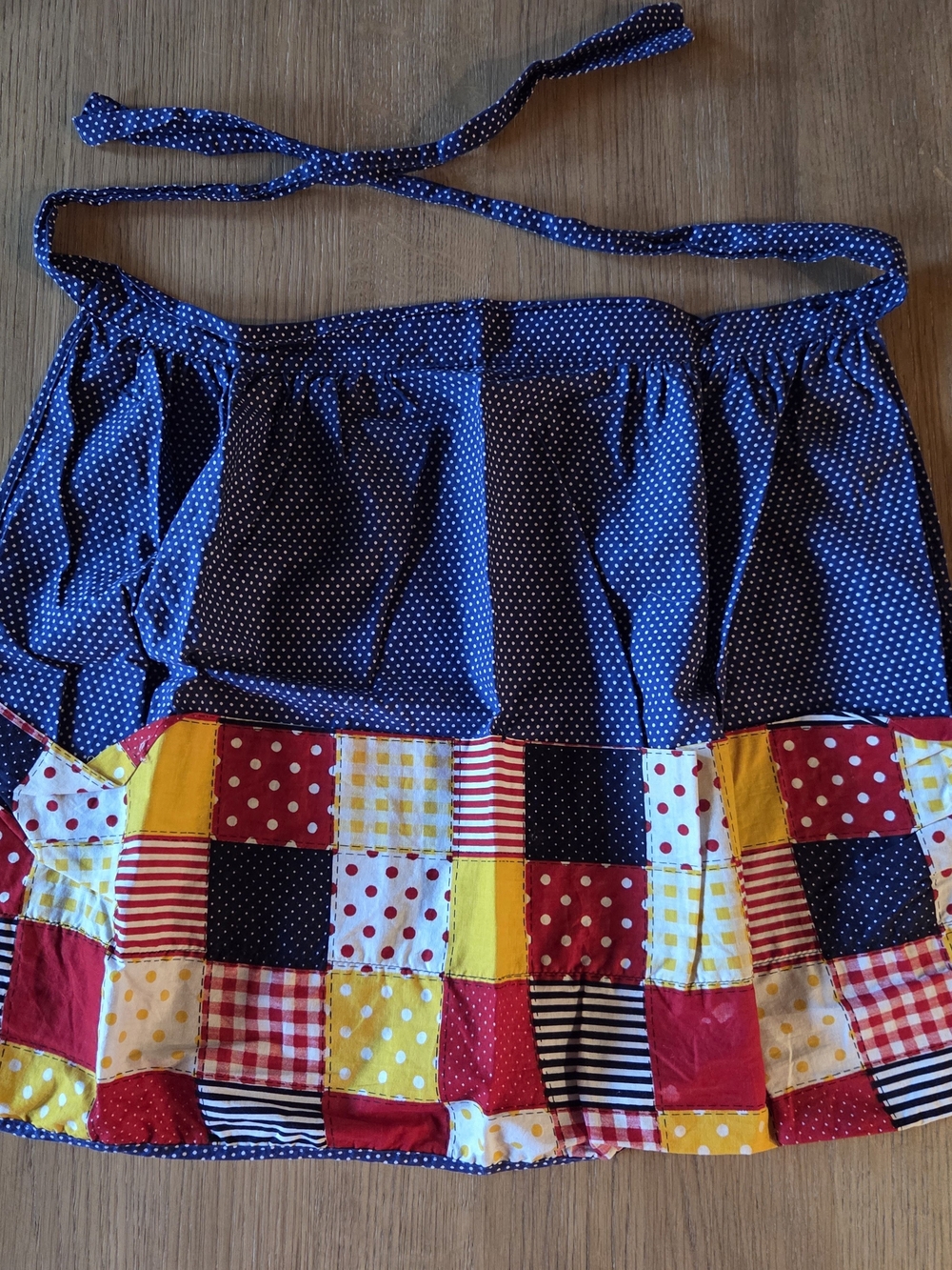 Vintage Patchwork Polka Dot Half Apron- Multicolor